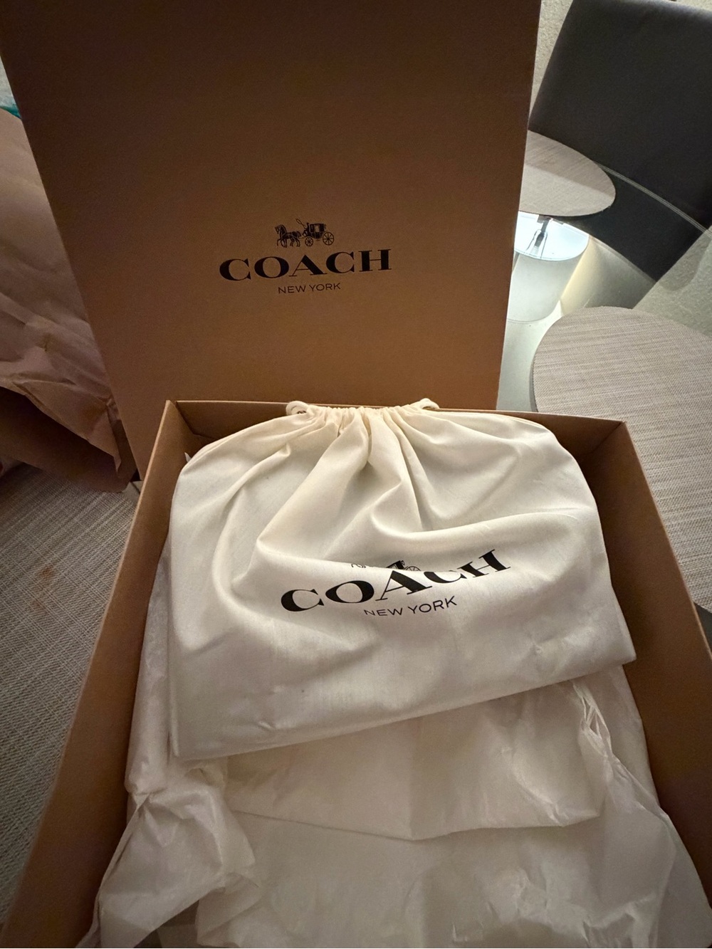 SOLD- Coach Chelsea 30 Black w/ Brass Chain Strap - Picture 9 of 11
